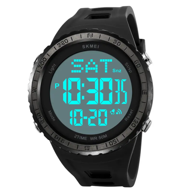 Годинник чоловічий наручний спортивний Skmei 2192 (Чорний з білим) Київ - фото 3