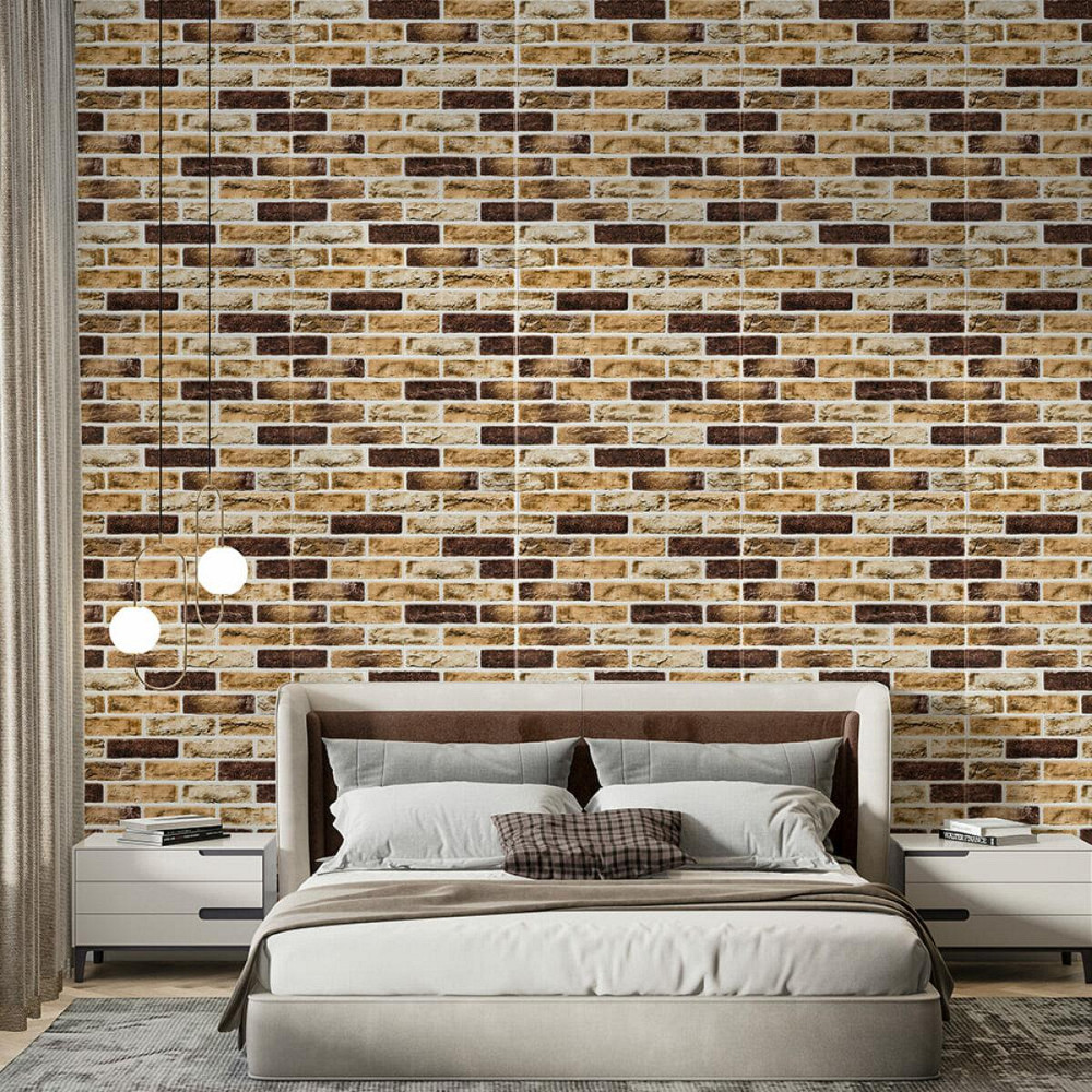 Самоклеющаяся 3D панель 700x700x4мм Клинкер песочный кирпич (415) SW-00000770 Днепр - изображение 5