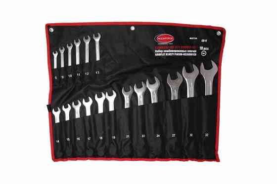 Набір ключів комбінованих 18пр. 6гр. (8-19, 21, 22, 24, 27, 30, 32мм), на полотні Одесса