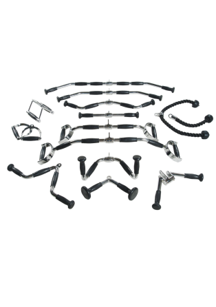 Ручка для верхньої тяги York Fitness 91см вигнута з гумовими рукоятками, хром Киев