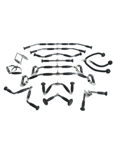 Ручка для верхньої тяги York Fitness 91см вигнута з гумовими рукоятками, хром Київ - фото 2