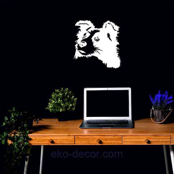 Декоративне настінне Панно «Бордер-Колі», Декор на стіну 90*88 см, Білий Київ