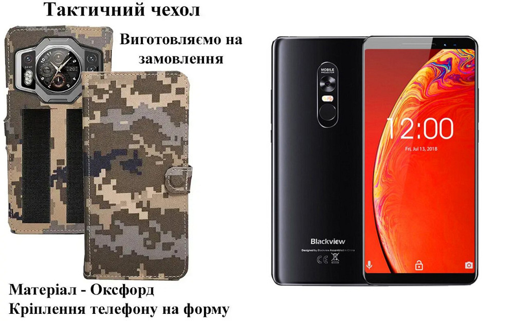 Тактический чехол для Blackview BV9700 Pro, крепится к снаряжению на липучке Киев - изображение 1