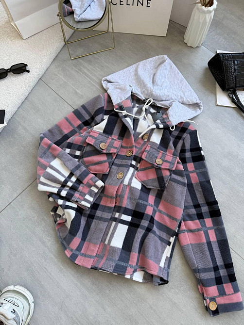 Жіноча тепла оверсайз сорочка з капюшоном турецький двосторонній фліс Полар Одеса - фото 1