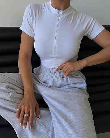 Жіночий базовий боді на блискавці мікродайвінг Білий, 46/48 Одеса