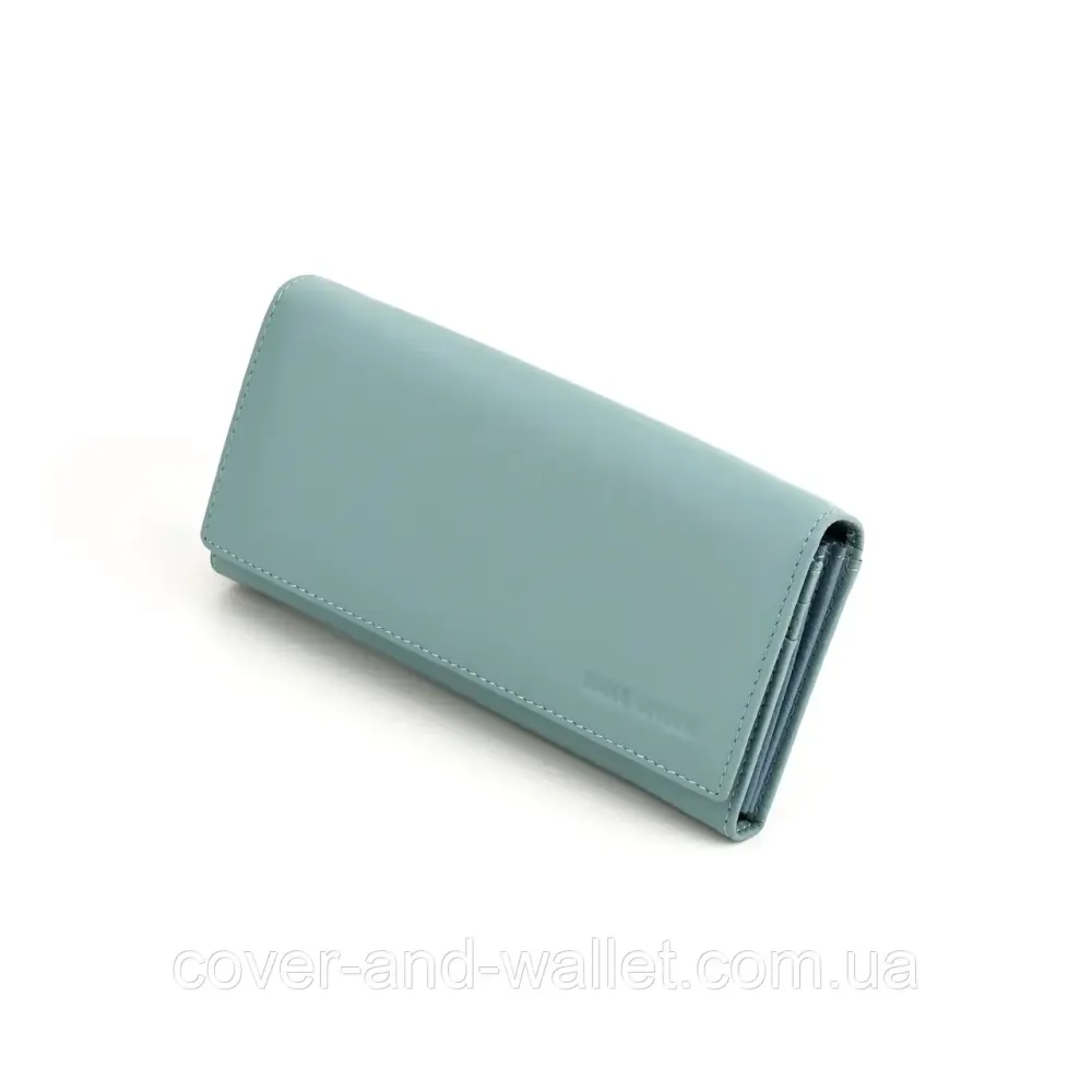 Жіночий гаманець із м'якої натуральної шкіри з магнітною фіксацією блакитного кольору Marco Coverna 1413-11 Київ - фото 2
