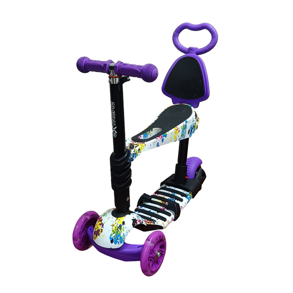 Дитячий самокат 4-х колісний 5 в 1 SC20482(Violet) колеса зі світлом Вінниця - фото 1