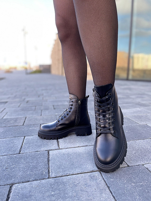 Черевики жіночі GREMMY чорні натуральна шкіра зима висота 13 см (4893) Коломия - фото 8