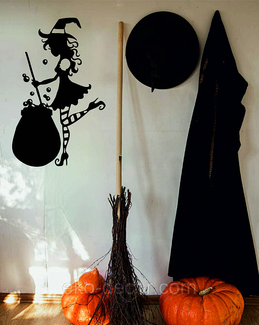 Декоративное настенное 3D Панно «Ведьма», Декор на стену с объемом 70*44 см, Черный Киев - изображение 5