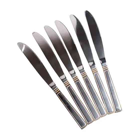 Набор золотых столовых ножей из нержавеющей стали, 6 шт. Киев