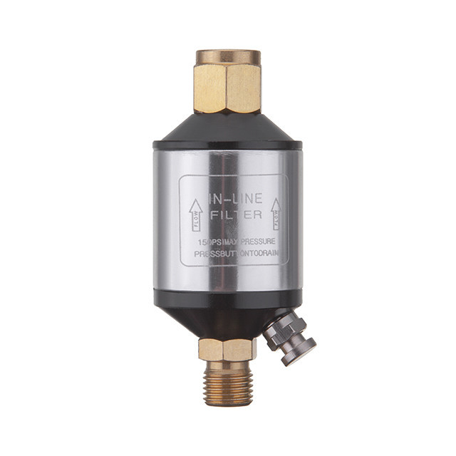 Міні фільтр 1/4", 20 мкм, до 400 л/хв, до 10 атм, металевий захист колби, для фарбувального пістолета INTERTOOL PT-1403 Київ - фото 1