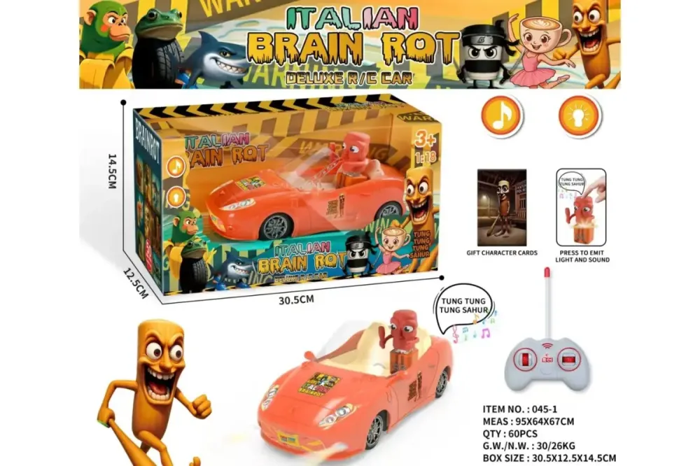 Радиоуправляемая машинка Italian Brain Rot - Deluxe R/C Car "Tung Tung Tung Sahur" Коломыя - изображение 1