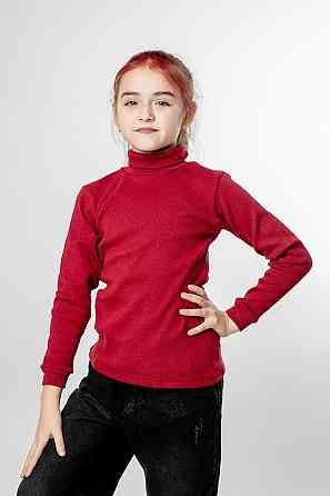 Водолазка дитяча, бордова, рубчик, начос, топ 140 Крохатушка одяг Київ