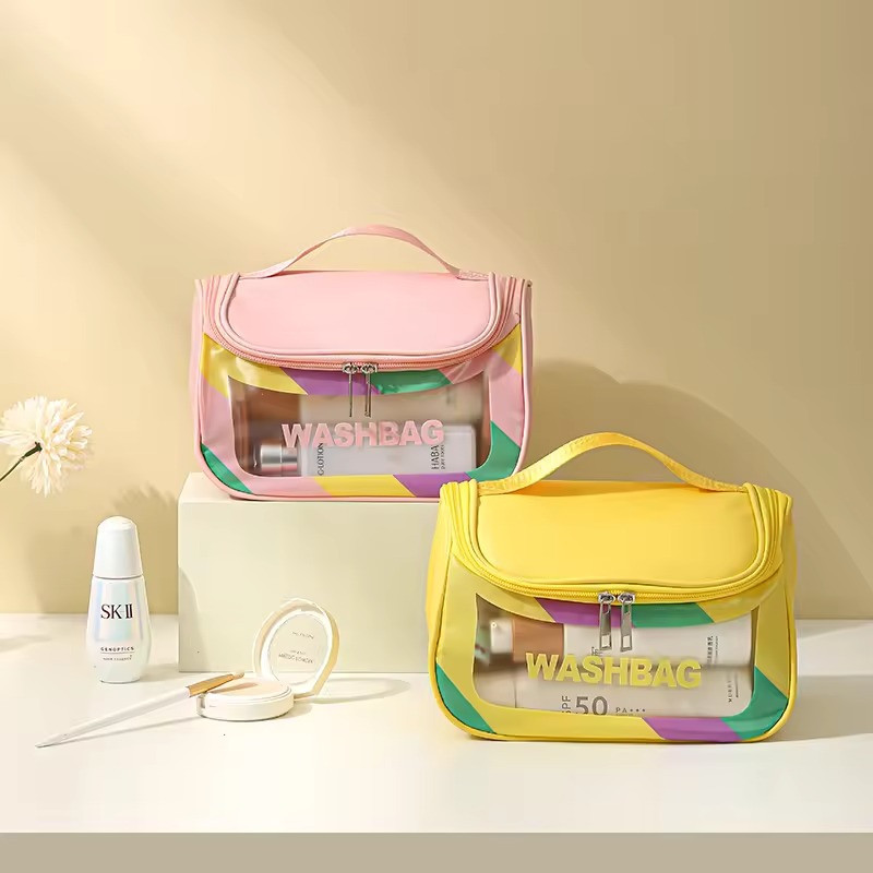 Косметичка женская прозрачная, для ванных пренадлежностей, дорожная, водонепроницаемая, розовая Каменец-Подольский - изображение 2