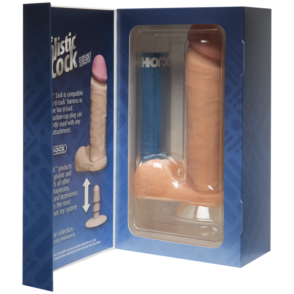 Фаллоимитатор Doc Johnson The Realistic Cock 8 inch White - ULTRASKYN, Vack-U-Lock (мятая упаковка!!!) Sex Aura Киев - изображение 6