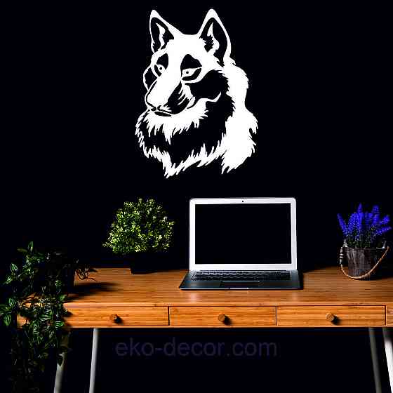 Декоративное настенное Панно «Волк», Декор на стену 110*79 см, Белый Киев