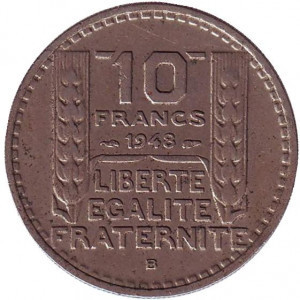 10 франков. 1948-B год, Франция. Полтава - изображение 1