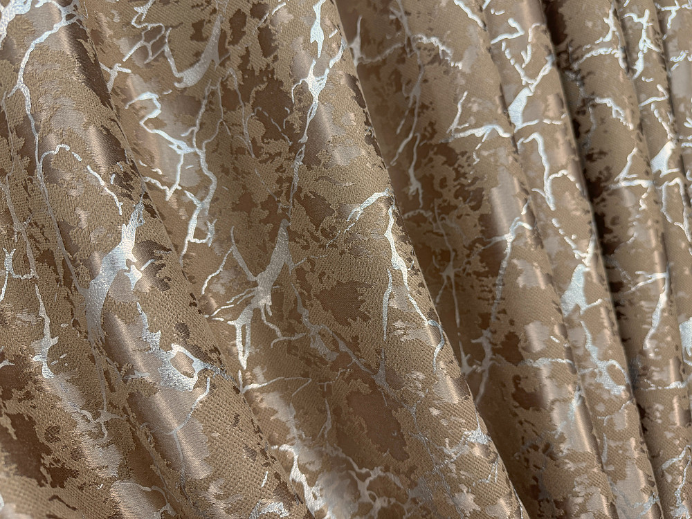Комплект готових штор VR-Textil Льон мармур Royal Touch № 2006ш Капучино 150х270 см 2 шт (33-0974) Київ - фото 6