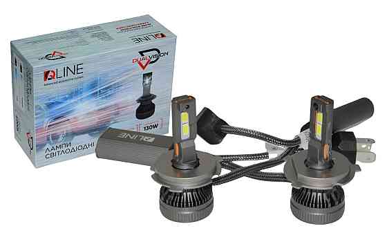 Комплект світлодіодних ламп QLine DualVision H4 (P43t) 65W Canbus 6000K 12V Харків