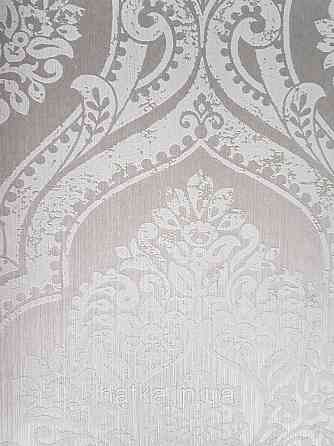 Шпалери текстильні еко 0.53х10.05 Rasch Textil Valentina класика вензелі дамаски сіре на сірому Київ