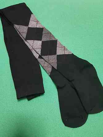 Колготки детские с принтом, черные - размер от низа попы до пятки 45см (тянется до 60см), 82%хлопок Київ