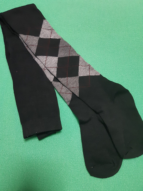 Колготки детские с принтом, черные - размер от низа попы до пятки 45см (тянется до 60см), 82%хлопок Київ - фото 1