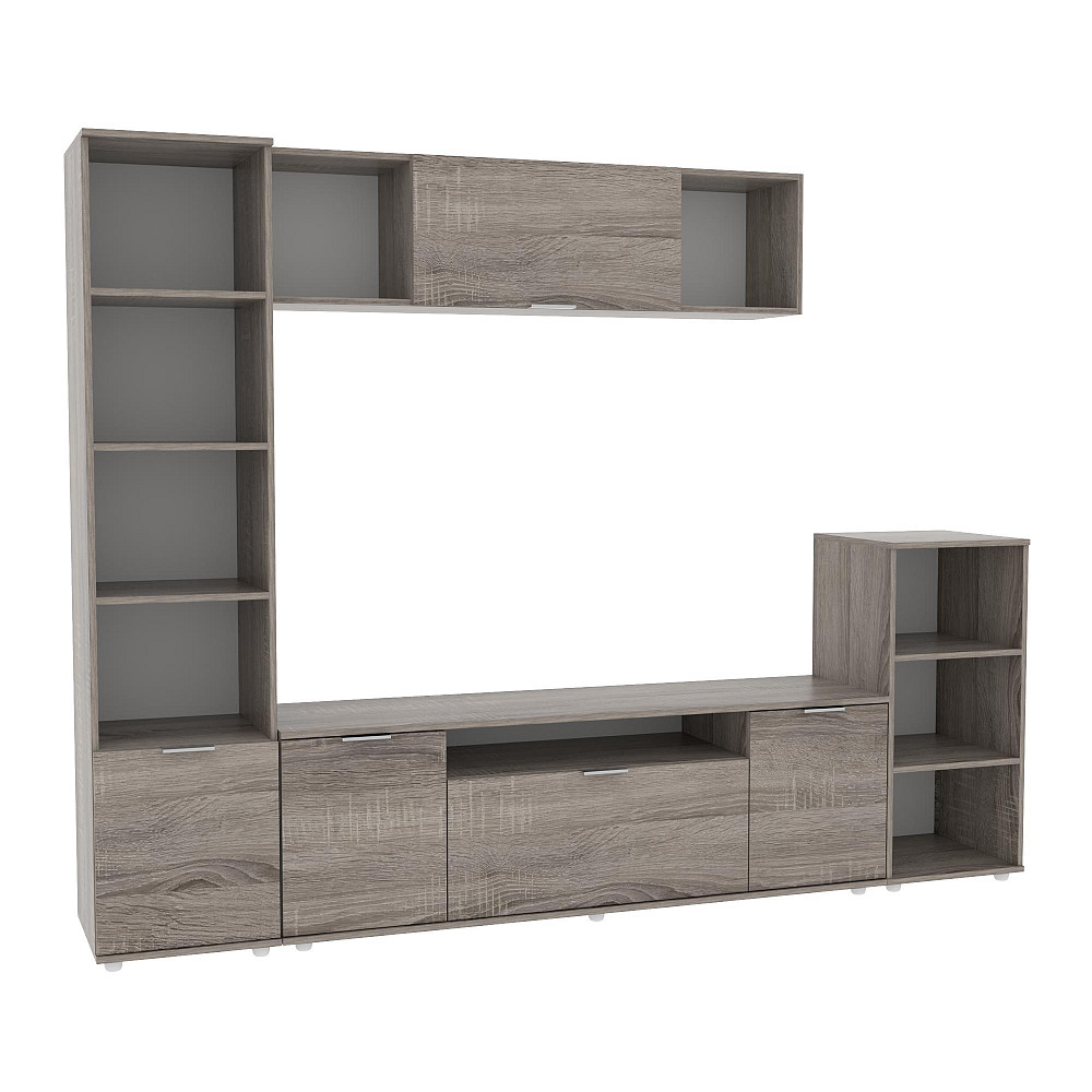 Стенка в гостиную Ketrin-4, Дуб Сонома Трюфель, 2440х425х1880 Львов - изображение 1