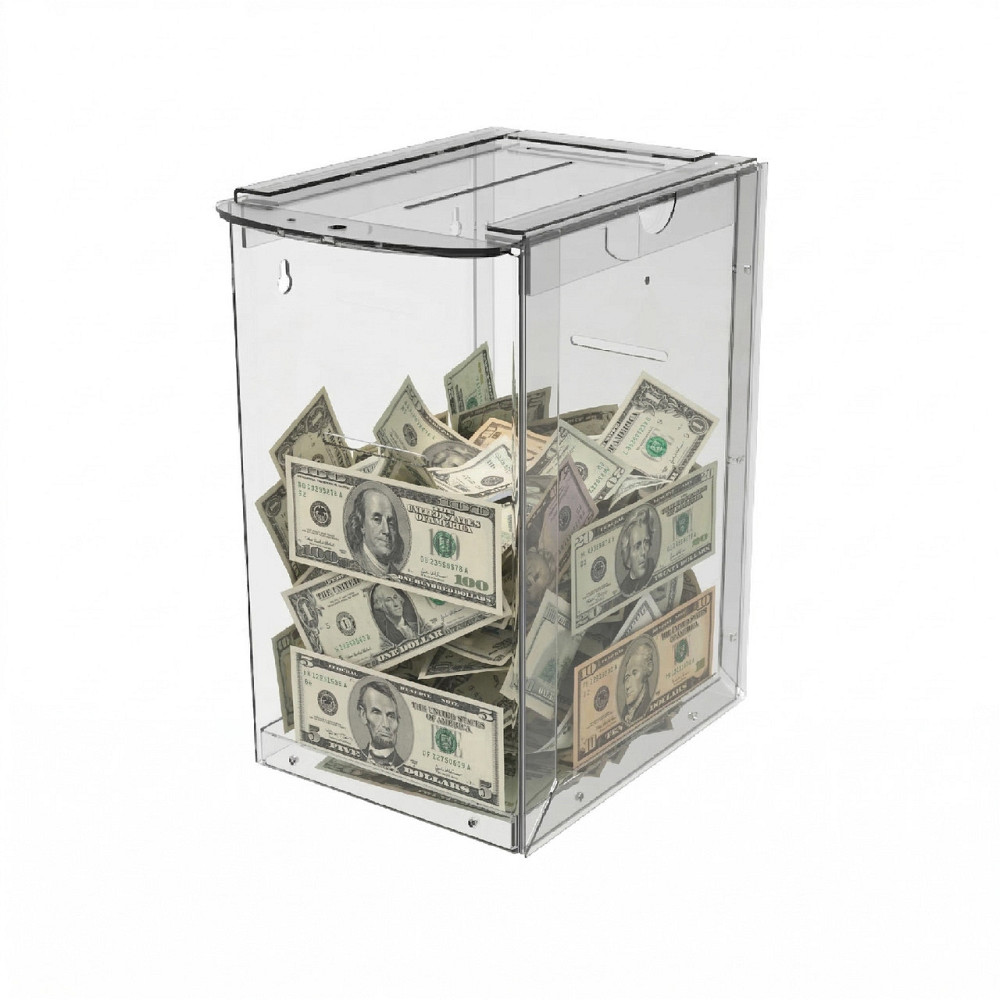 Ящик для пожертвований EKOSTAR с замком 120х152х212 с прорезями и карманом А5 Киев - изображение 1