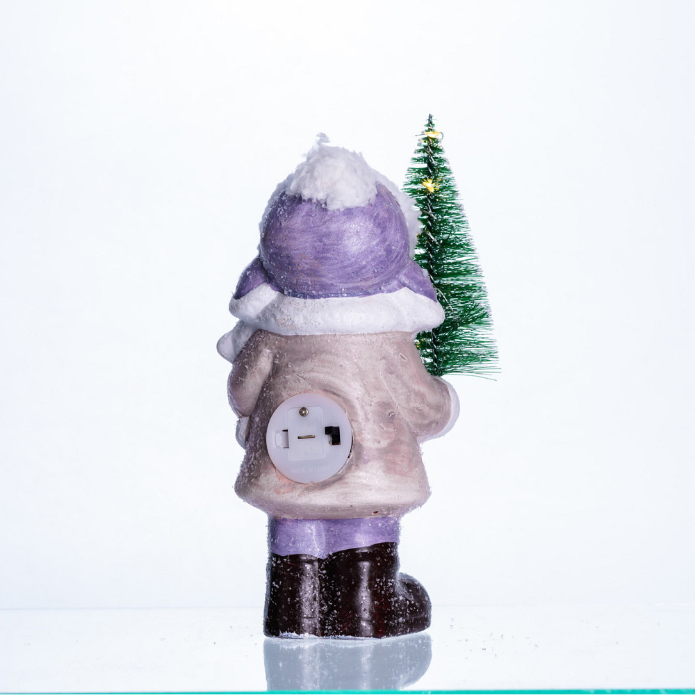 Yiwu Новорічна фігурка з підсвіткою Дівчинка з ялинкою з фарфору 9×6×18 (см) новорічний декор д Коломия - фото 3