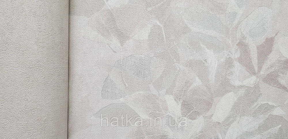 Шпалери вінілові на флізеліні Grandeco Time метрові квіти листя рожеві коричневі сірі Київ - фото 3