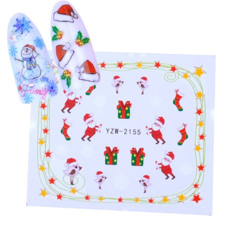 Новогодние стикеры на ногти на гель лак-размер стикера 6*5см, инструкция по применению есть в описании товара Киев - изображение 1