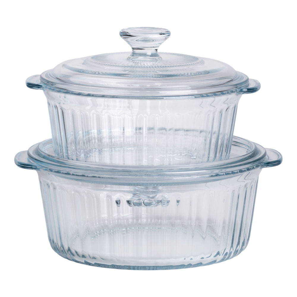 Формы для запекания набор 2 шт стеклянные с крышками круглые HP-34-26 Киев - изображение 5