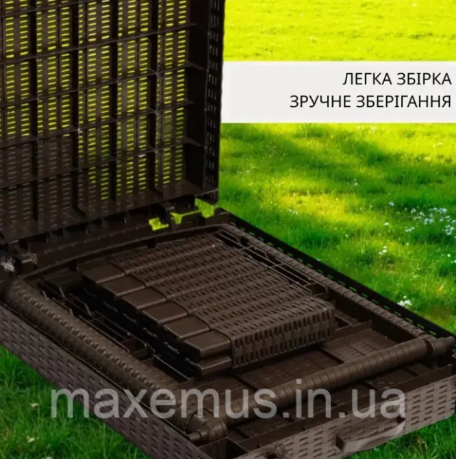 Садовый шезлонг лежак B24067 складной лежак для отдыха и террасы коричневый Мостиська - фото 9