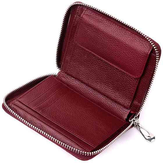 Портмоне для женщин на молнии из натуральной кожи ST Leather 19487 Бордовый Киев