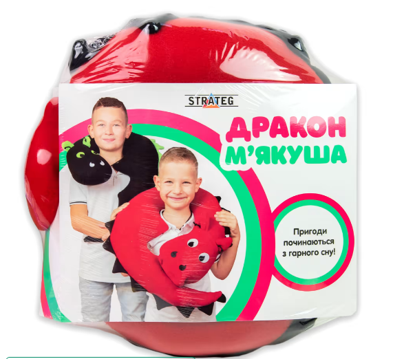 М'яка подушка Дракон М'якуша червоно-чорний Strateg (60611), шт Київ - фото 1