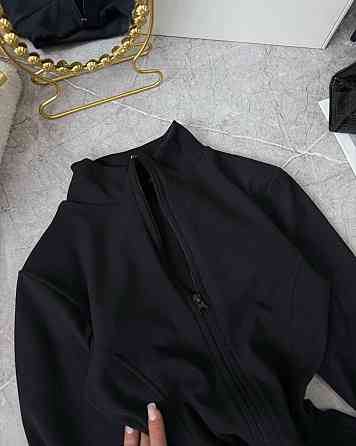 Женский теплый комбинезон на молнии с перестрочками пума Черный, 46/48 Одесса