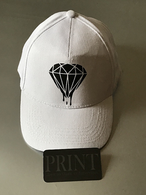 Белая хлопковая Кепка\Бейсболка с АЛМАЗОМ Черновцы - изображение 4