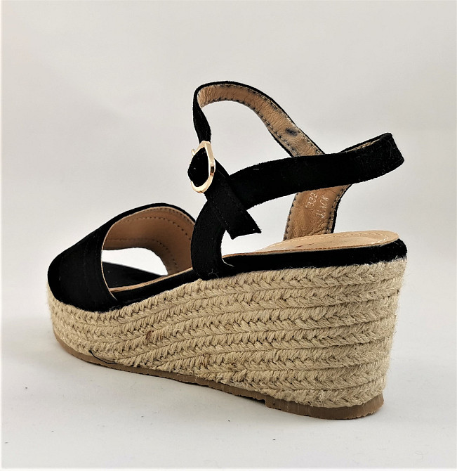 Жіночі Сандалі Босоніжки на Танкетці Платформа Чорні Літні (розміри: 37,38,39,40) — 32 Дніпро - фото 7