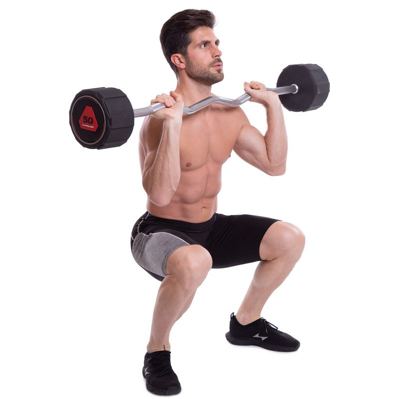 Штанга фиксированная изогнутая полиуретановая LI NUO 3623-50 длина 122 см 50 кг Киев - изображение 8