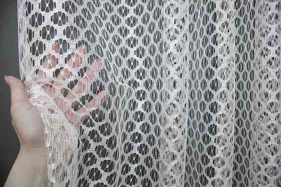 Кухонная арка VR-Textil № 000к сетка из макраме белый с золотисто-кремовым 270х175 см (51-074) Киев