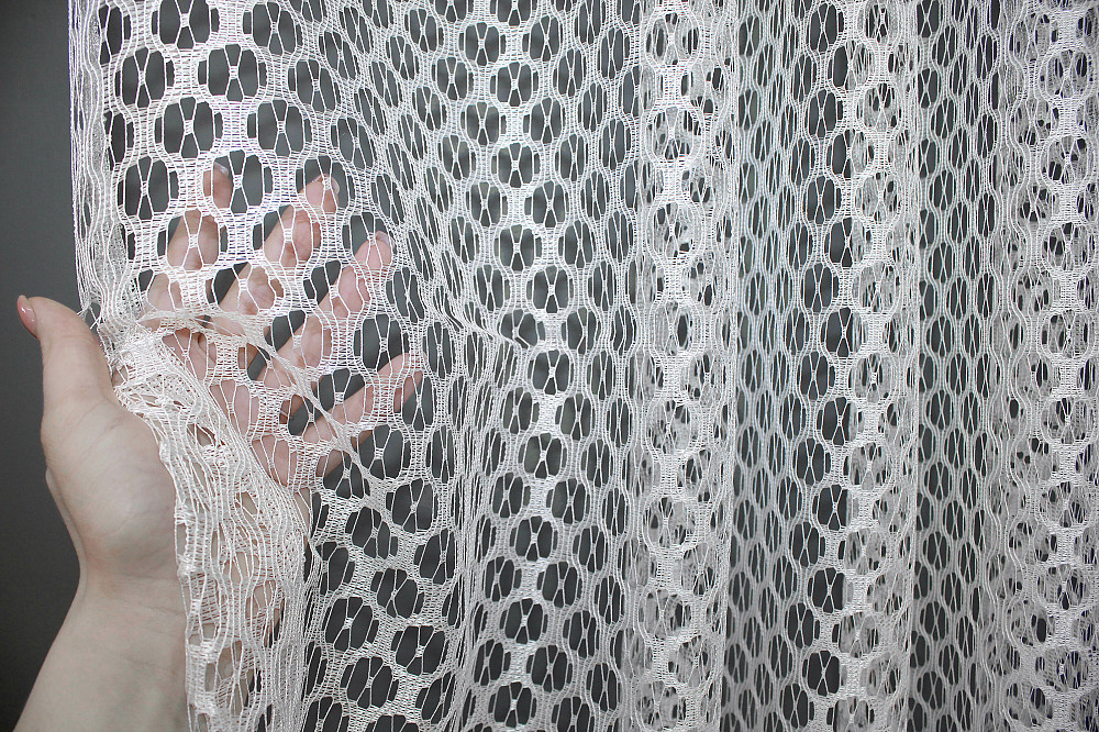 Кухонная арка VR-Textil № 000к сетка из макраме белый с золотисто-кремовым 270х175 см (51-074) Киев - изображение 3