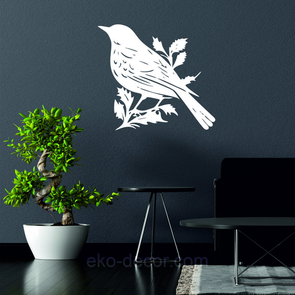 Декоративное настенное Панно «Птица», Декор на стену 90*81 см., Белый Киев - изображение 2