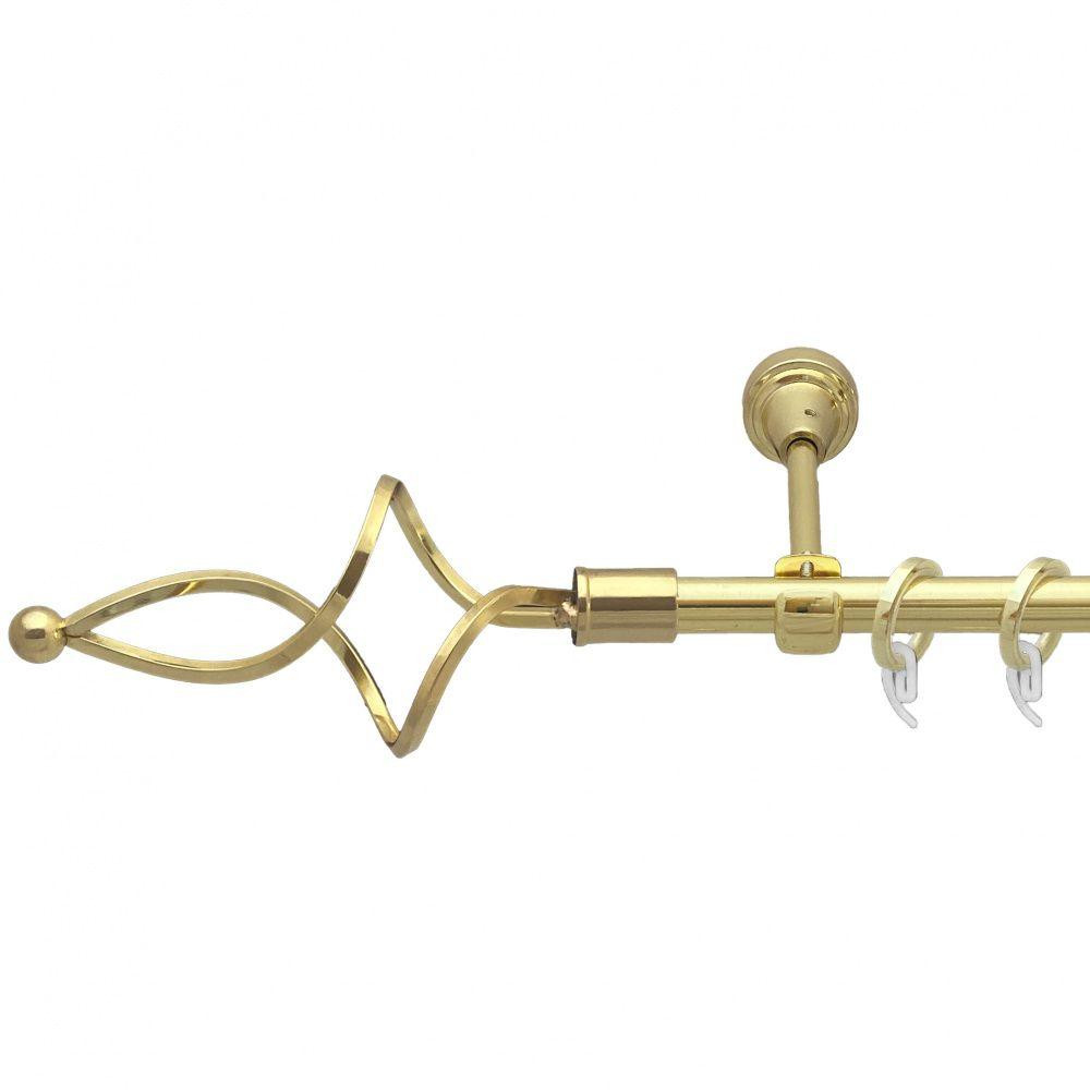 Карниз Orvit Ажур Хвилястий металевий однорядний відкритий гладка труба кільце фасонне металеве  Золото 16 мм 240 см (7751835) Львів - фото 1