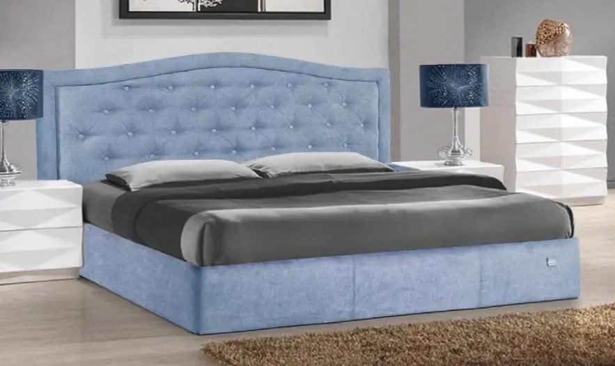 Кровать Двуспальная Scarlett Comfort 180 х 200 см Jeans С подъемным механизмом и нишей для белья Синий Киев - изображение 1