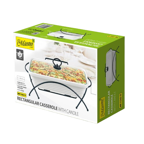 Марміт прямокутний 1,2л 28,75см кераміка скляна кришка + метал.підставка MR-11262-73 Maestro Житомир - фото 2