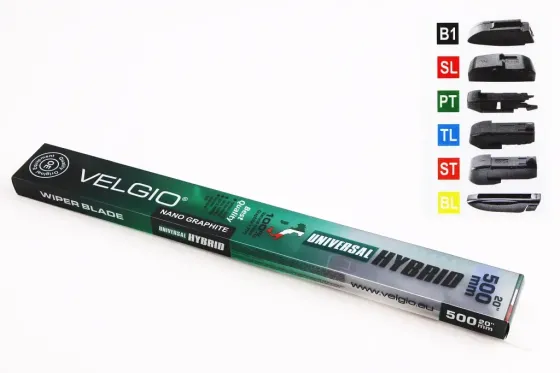 Щетка стеклоочистителя бескаркасная 50 см (20) Velgio Hybrid (6 адаптеров) Винница