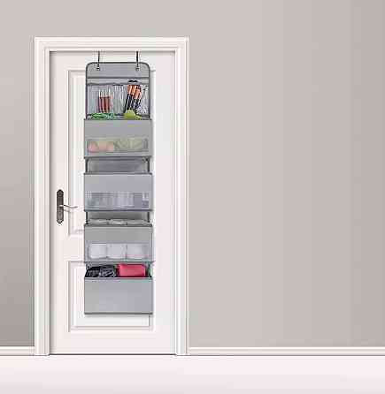 Органайзер подвесной, дверной для хранения вещей, 5 отделений, складной, серый Каменец-Подольский