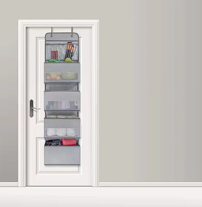 Органайзер підвісний, дверний для зберігання речей, 5 відділень, складаний, сірий Кам'янець-Подільський - фото 1