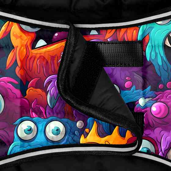 Курточка-накидка для собак WAUDOG Clothes, малюнок "Зубасті монстри", XS, А 26 см, B 33-41 см, Коломыя