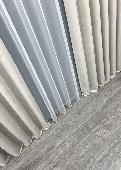 Шторная ткань микровелюр Petek YL цвет тауп 2019ш Киев - изображение 5